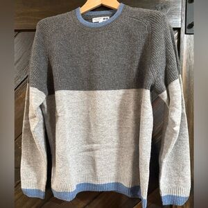 Uniqlo x Roger Federer x JW Anderson sweater in grey blue colorblock